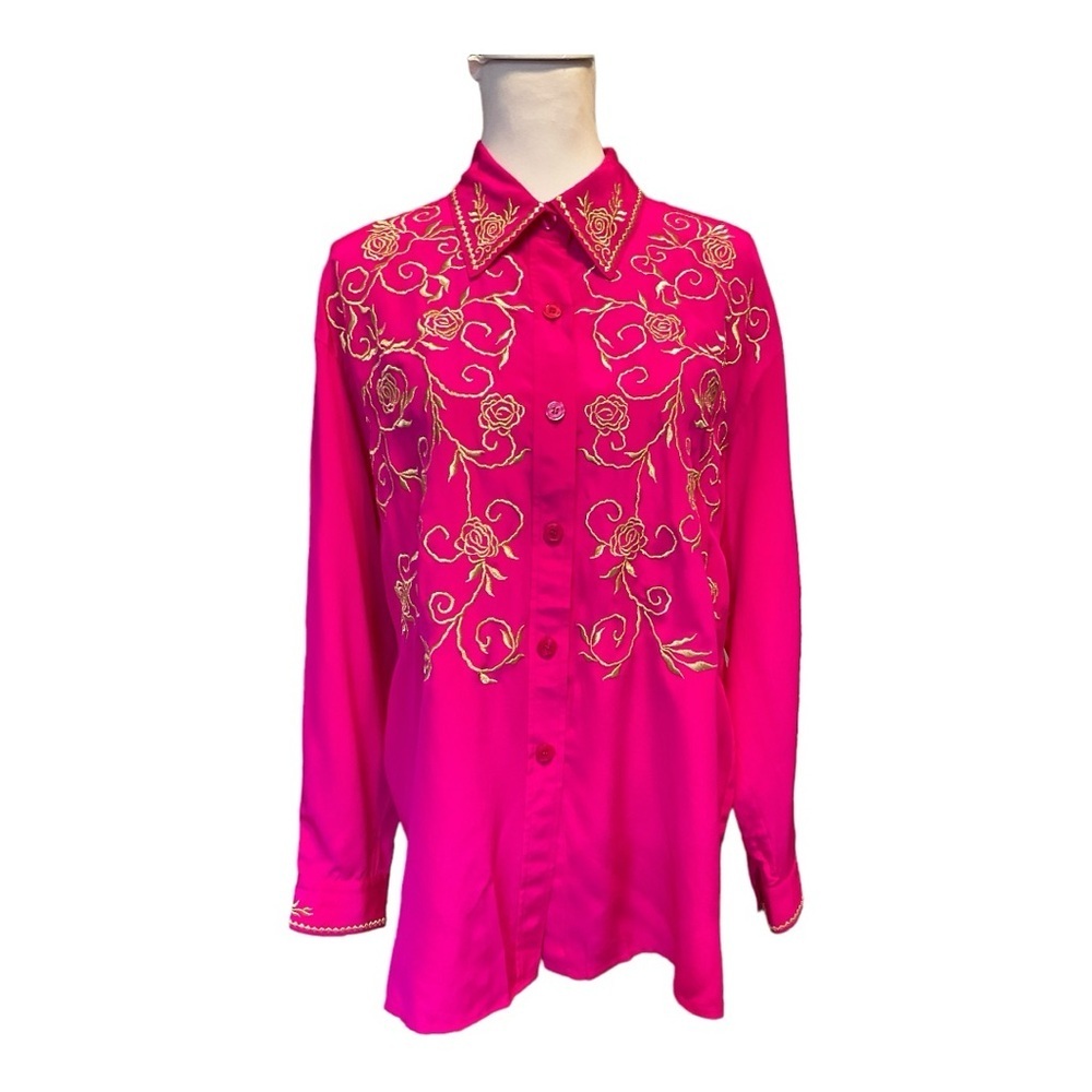Diane Von Furstenberg Vintage 100% Silk Embroidered Ladies Size L